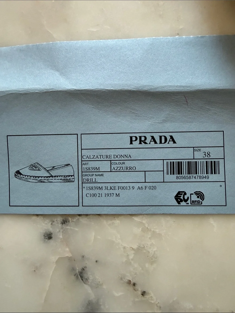 Prada Royal Blue Canvas Espadrilles